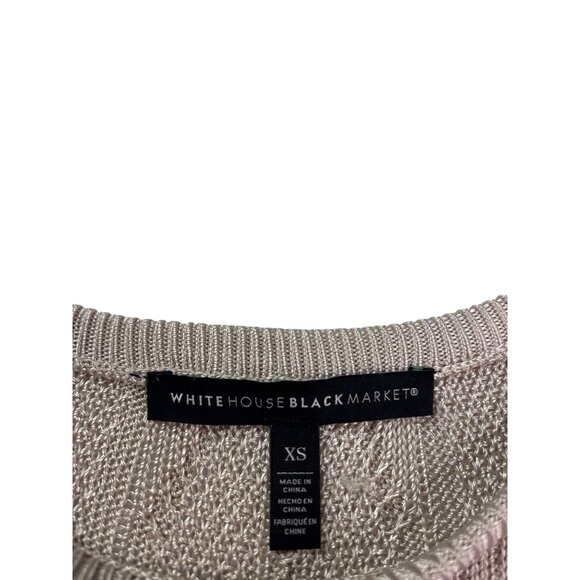 White House Black Market Knit Sweater Vest Top Beige Rayon Sleeveless Size XS - Picture 5 of 6